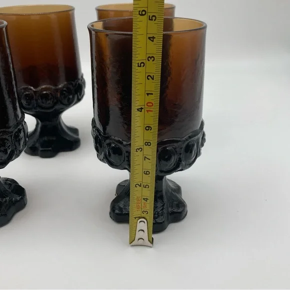 Vintage Tiffin Franciscan Madeira smoke brown goblets